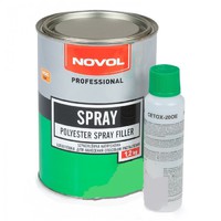 жидкая шпатлевка NOVOL SPRAY (1,2кг) с отвердителем (распыляемая)